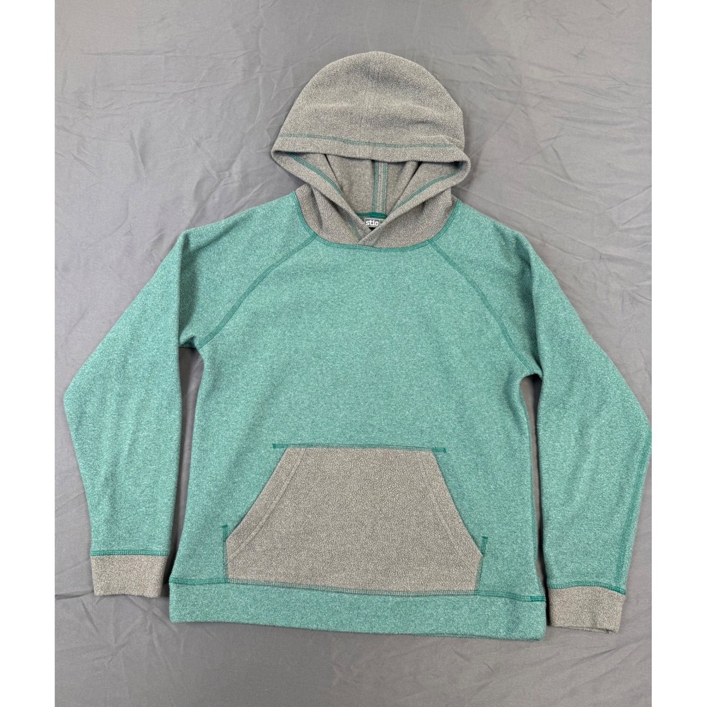 Stio Turpin Fleece Hoodie Kids Size 14 Backwoods Heather Green Pullover Soft